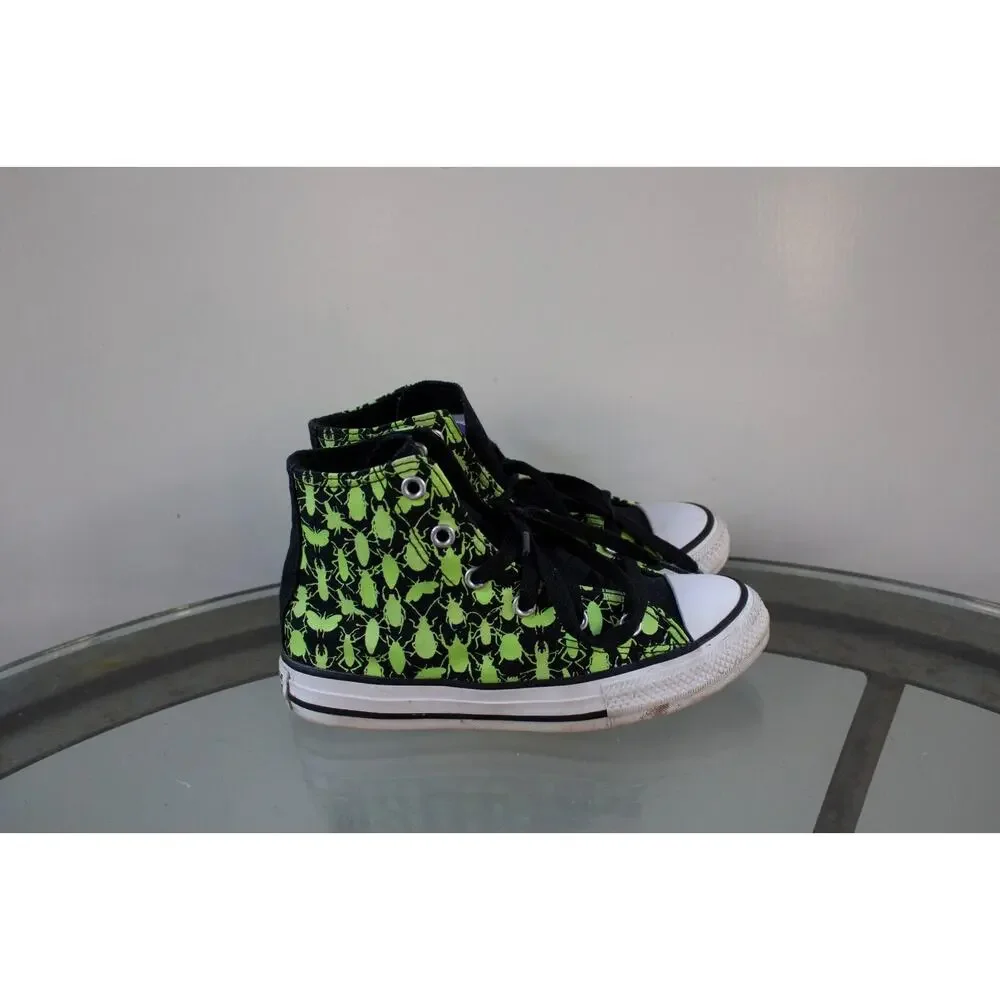 CONVERSE‎ Chuck Taylor Glow In The Dark Bugs Hi-Top Sneakers Junior Size 13